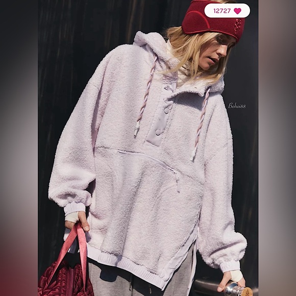 NEW Free People Fuzzy Was She Fleece Pullover - Picture 10 of 10